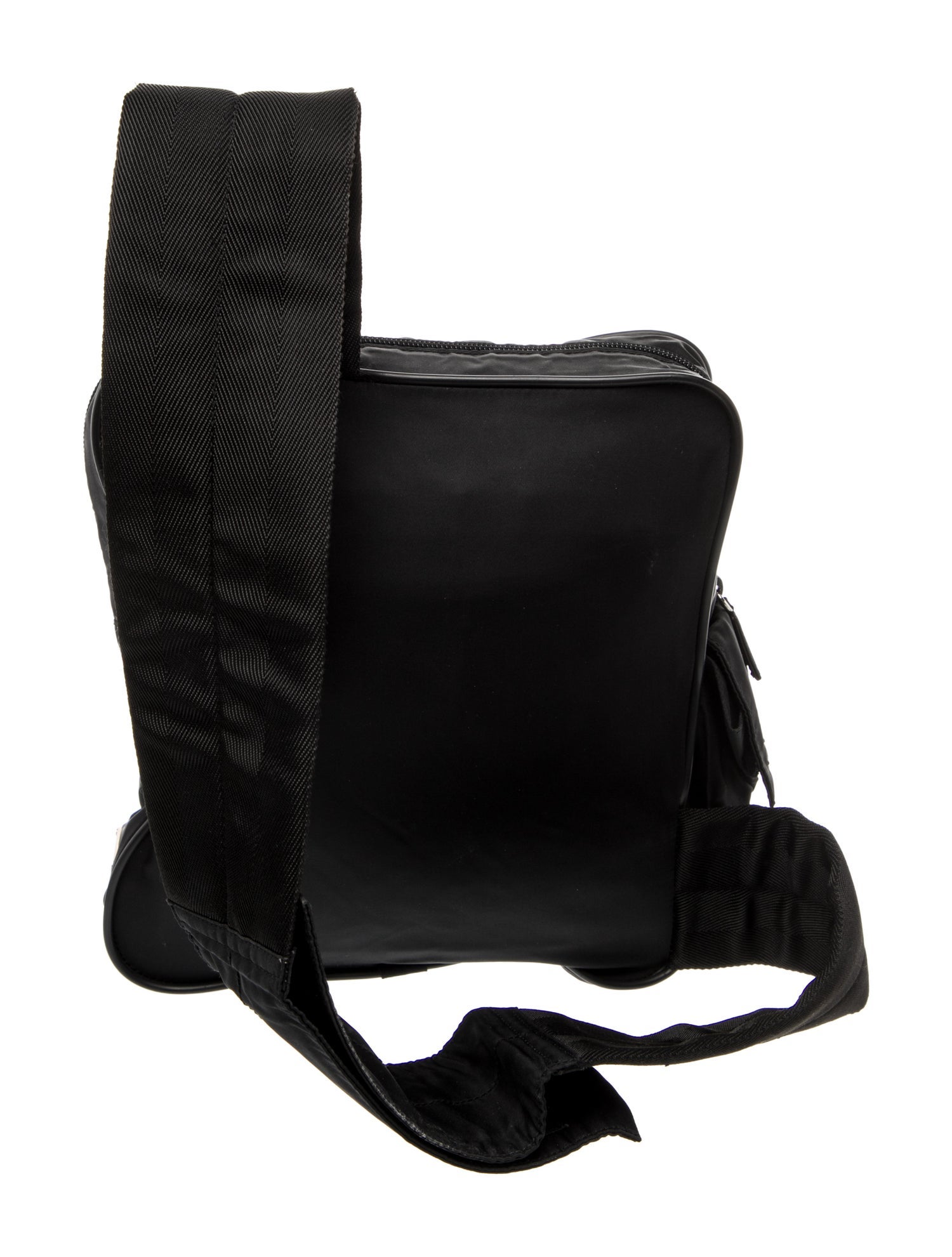 Prada Enameled Metal Triangle Crossbody Bag